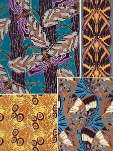 Art Deco Butterfly Panels from Historical Sources, Botanical Print Set