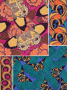 Art Deco Butterfly Panels from Historical Sources, Botanical Print Set
